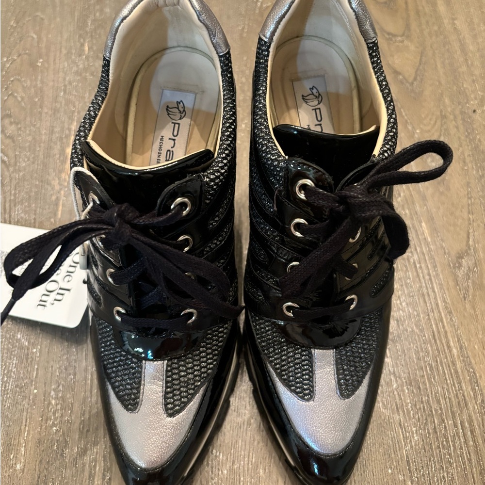 Women’s Black and Silver Sneakers